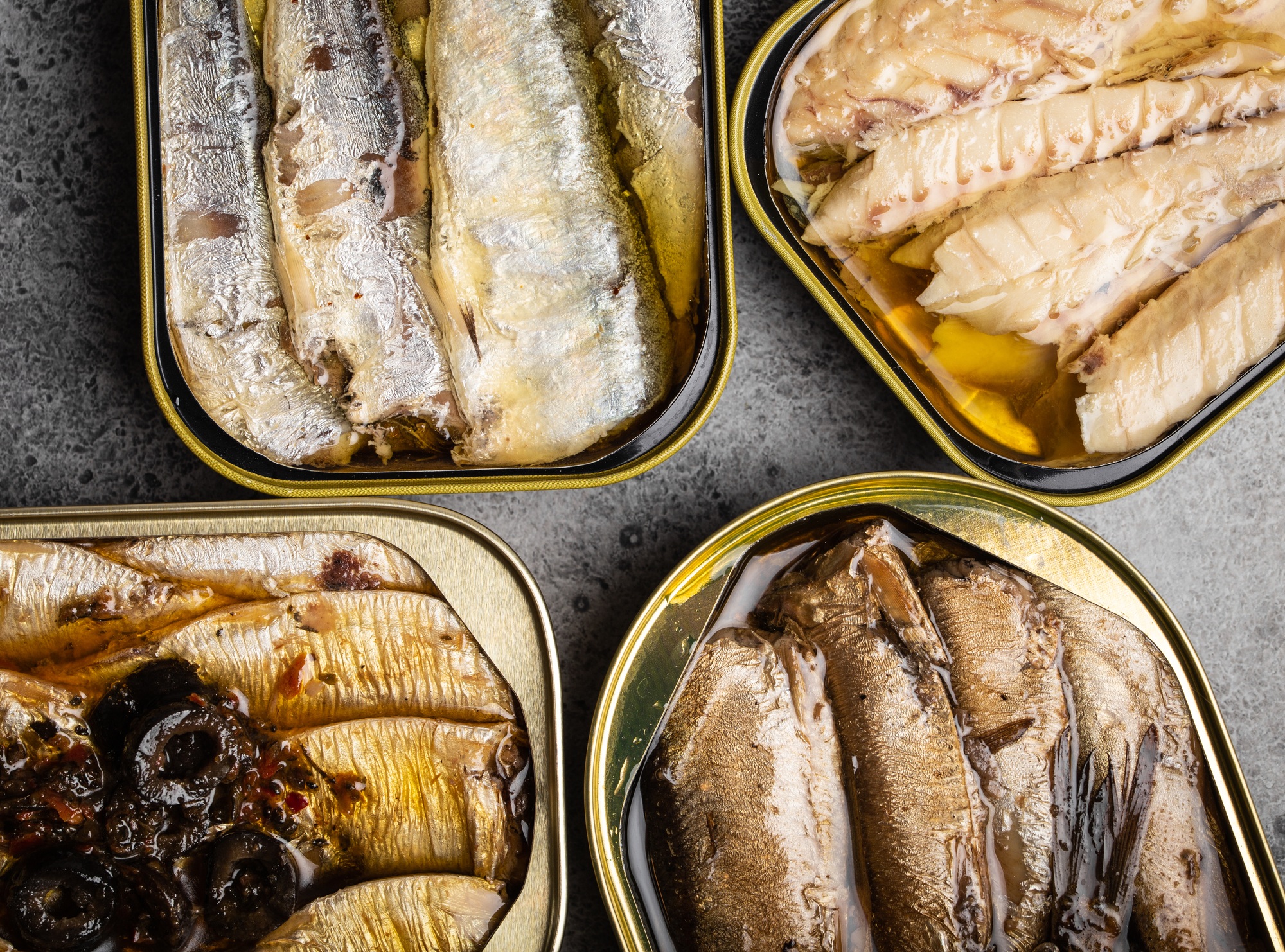 Canned fish in a tin