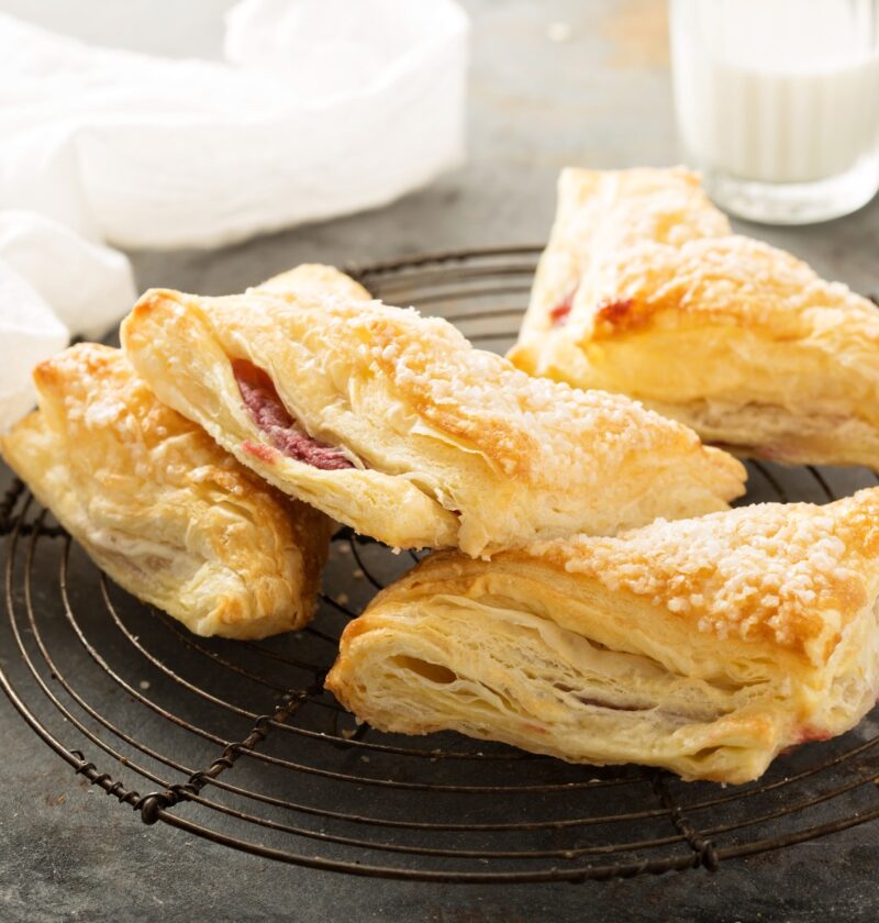 Puff pastry with cherry filling