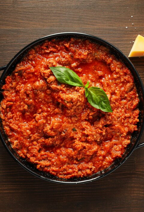 Bolognese sauce, concept of tasty and delicious food