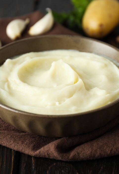 Mashed potatoes, concept of tasty and delicious food