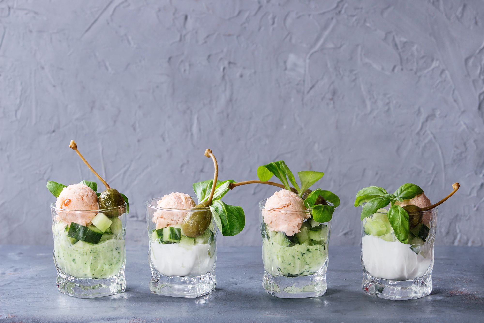 Verrines with salmon pate