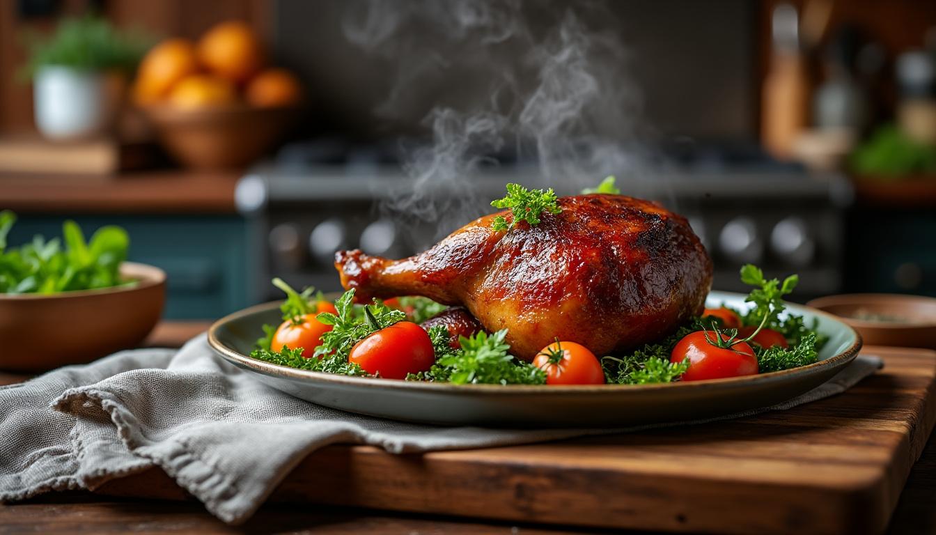 découvrez comment réchauffer une cuisse de canard confite sans la dessécher : astuces, temps, erreurs à éviter pour un repas fondant et croustillant.
