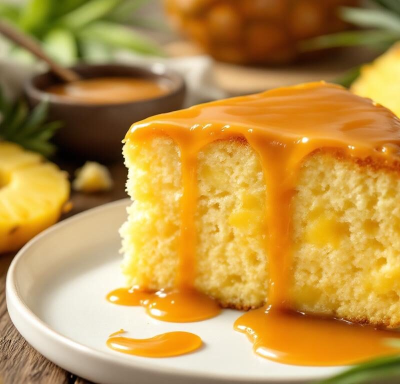 découvrez notre gâteau extra-moelleux à l’ananas et caramel au beurre salé, un dessert d’été parfait pour apporter douceur et fraîcheur à vos repas ensoleillés.