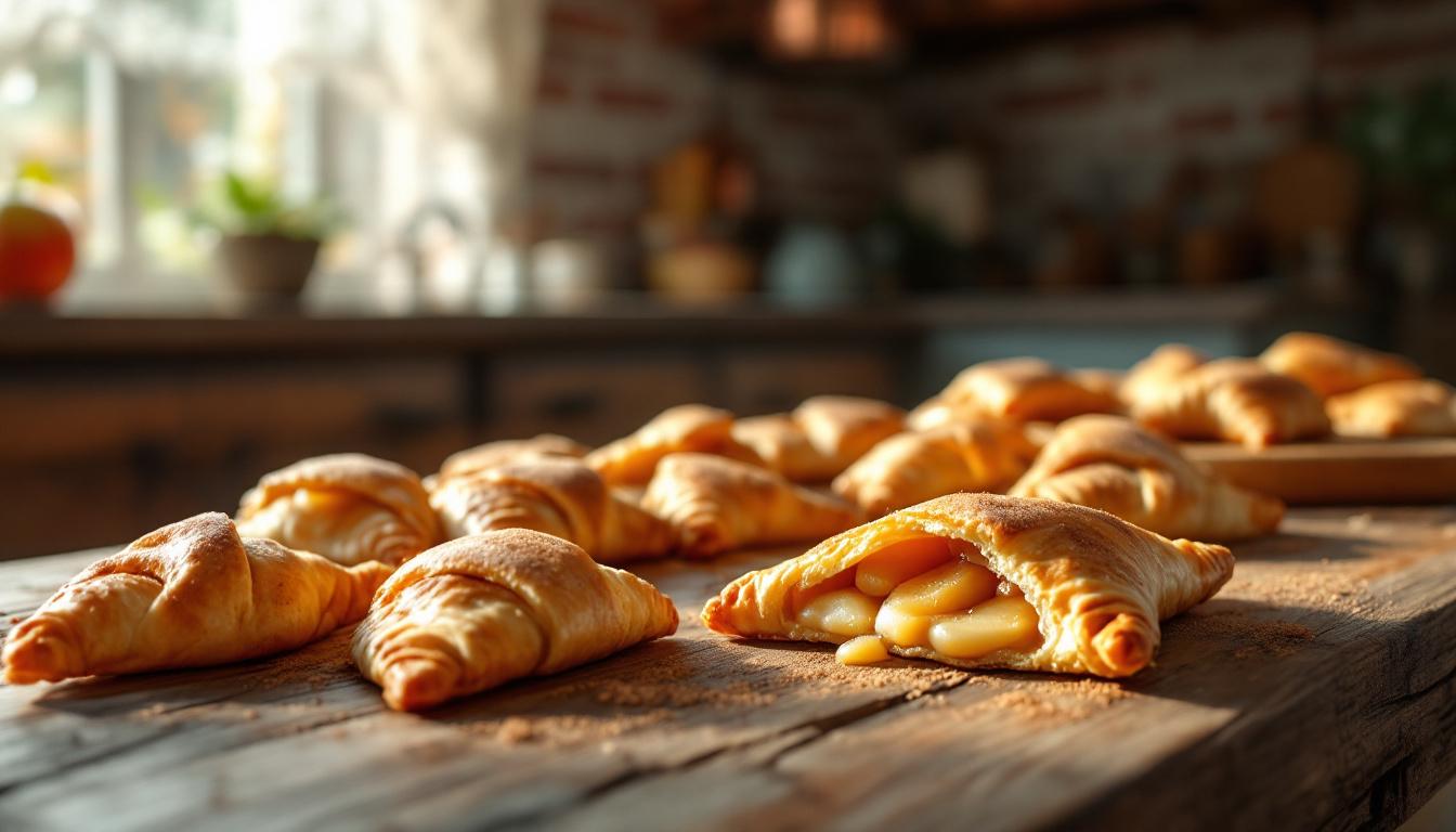 découvrez nos mini-chaussons aux pommes, une douceur croustillante et fruitée, parfaite pour un goûter convivial et facile à partager en famille ou entre amis.