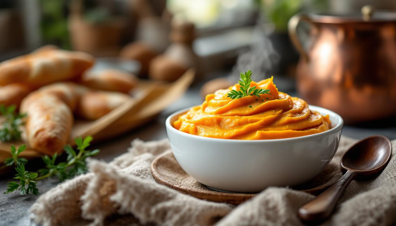 découvrez notre recette de purée de patate douce, une option douce et colorée parfaite pour égayer vos repas de saison.