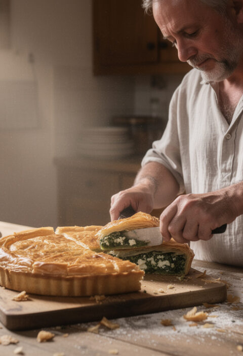 découvrez la recette irrésistible de spanakopita par françois régis gaudry, un délicieux plat grec aux épinards et à la feta, parfait pour toutes les occasions.