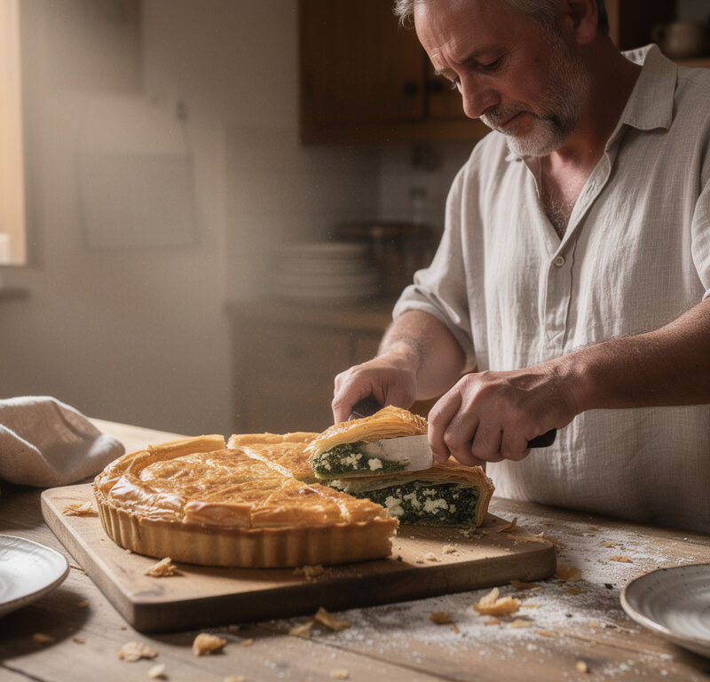 découvrez la recette irrésistible de spanakopita par françois régis gaudry, un délicieux plat grec aux épinards et à la feta, parfait pour toutes les occasions.