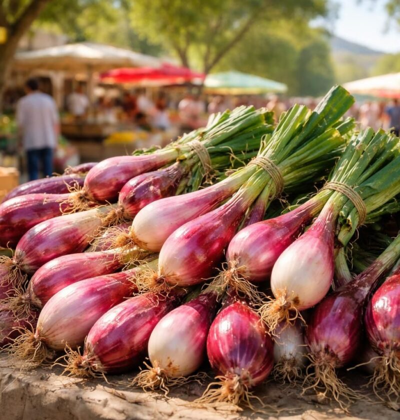 découvrez l'oignon de trebons, la star des marchés provençaux, réputé pour sa saveur douce et son croquant unique, parfait pour sublimer vos recettes méditerranéennes.