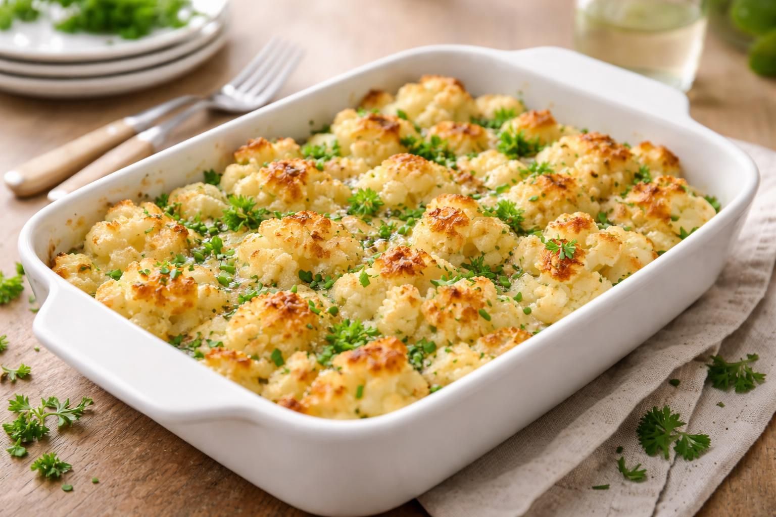 découvrez notre recette de gratin de chou-fleur léger sans béchamel, idéale pour des dîners savoureux et peu caloriques. simple, sain et délicieux !