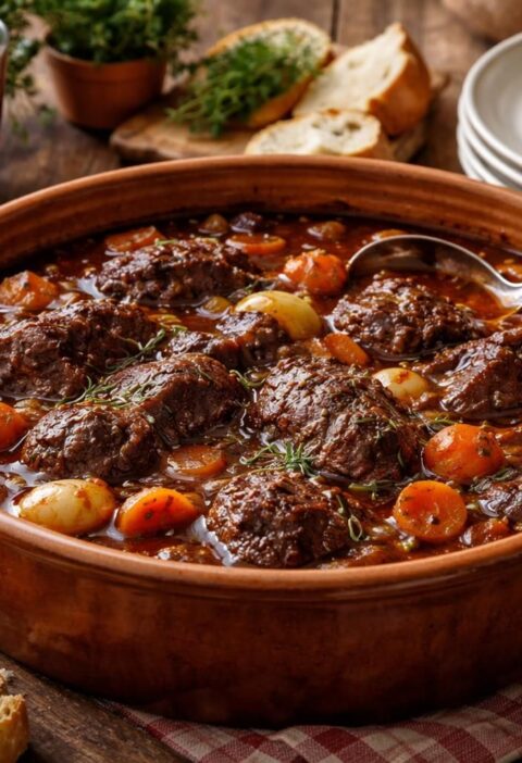 découvrez la recette traditionnelle de la daube de joue de bœuf, un plat savoureux et tendre à préparer pour des repas conviviaux en famille.