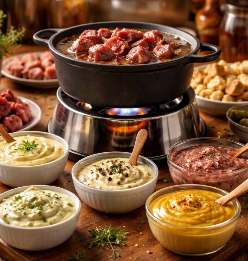 découvrez les meilleures recettes maison de sauces pour accompagner votre fondue bourguignonne et régalez vos invités avec des saveurs incontournables.