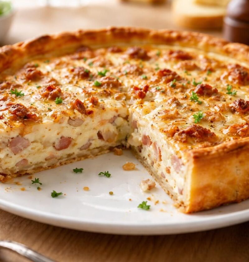 découvrez notre quiche lorraine au fromage blanc, légère et croustillante, parfaite pour un repas savoureux et gourmand.