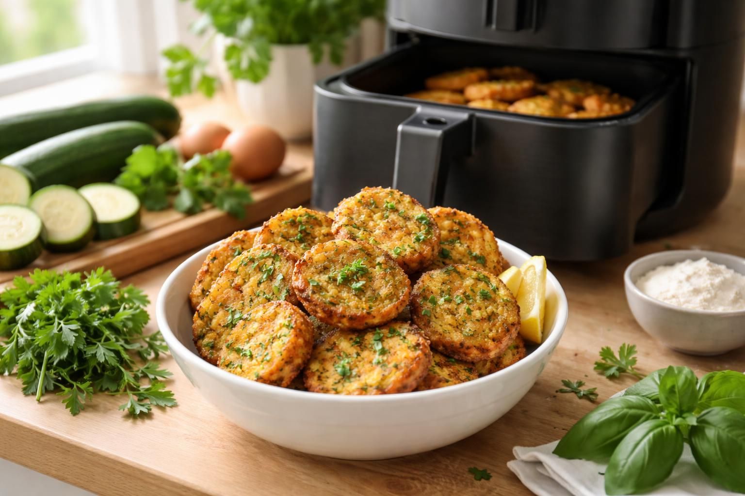 découvrez notre recette facile et originale de beignets de courgettes à l'air fryer, pour un apéritif savoureux et léger à préparer en un rien de temps.