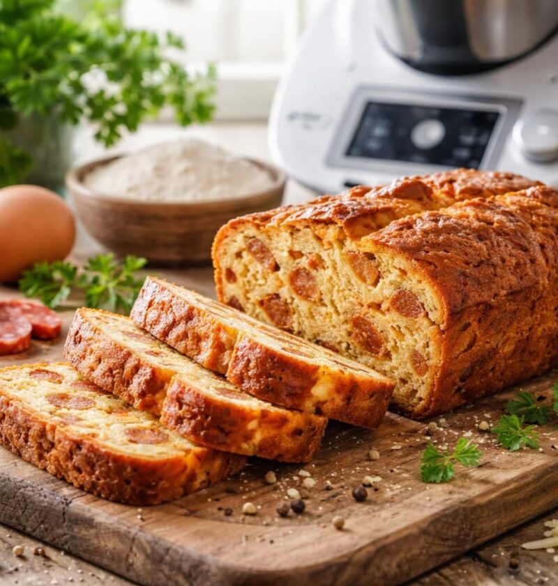 découvrez notre recette facile et rapide de cake au chorizo au thermomix, parfaite pour des apéros savoureux et gourmands.