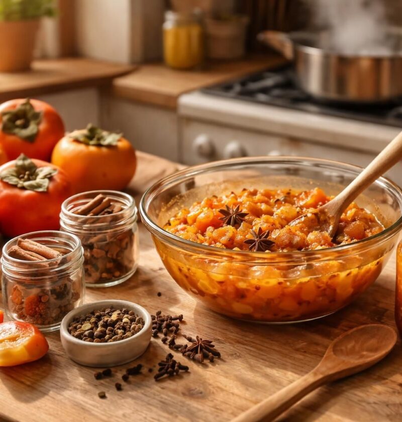 apprenez à préparer une délicieuse confiture de kaki et épices maison avec notre recette simple et savoureuse. parfaite pour égayer vos petits-déjeuners et goûters !