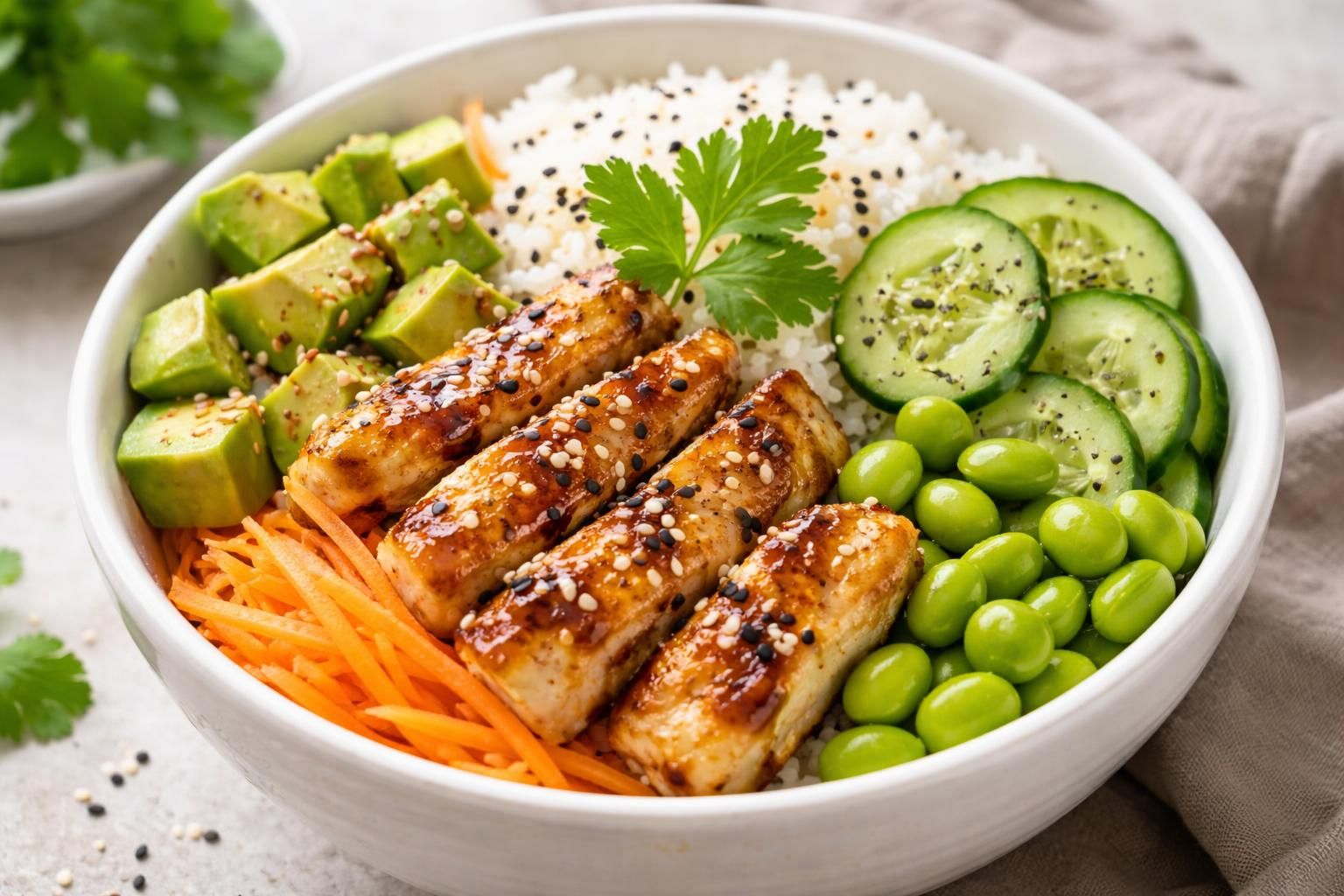 découvrez notre recette simple et savoureuse de poke bowl au poulet, idéale pour les amateurs de cuisine saine et équilibrée. un plat coloré et nutritif à préparer rapidement.