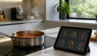 découvrez comment une tablette tactile innovante simplifie la gestion des minuteries de cuisson, même lorsque la sauce réduit, pour une expérience culinaire précise et sans stress.