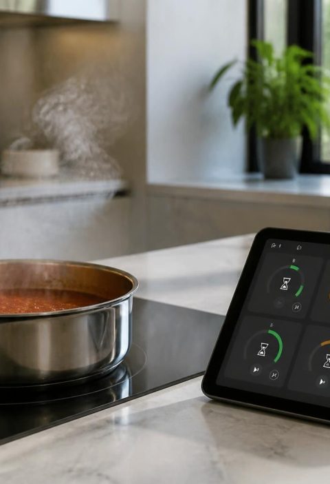 découvrez comment une tablette tactile innovante simplifie la gestion des minuteries de cuisson, même lorsque la sauce réduit, pour une expérience culinaire précise et sans stress.