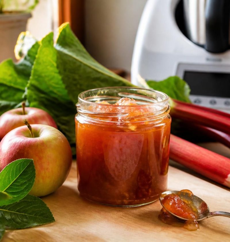 découvrez la recette facile de la confiture pomme rhubarbe au thermomix, un délice sucré parfait à tartiner pour vos petits-déjeuners et goûters gourmands.