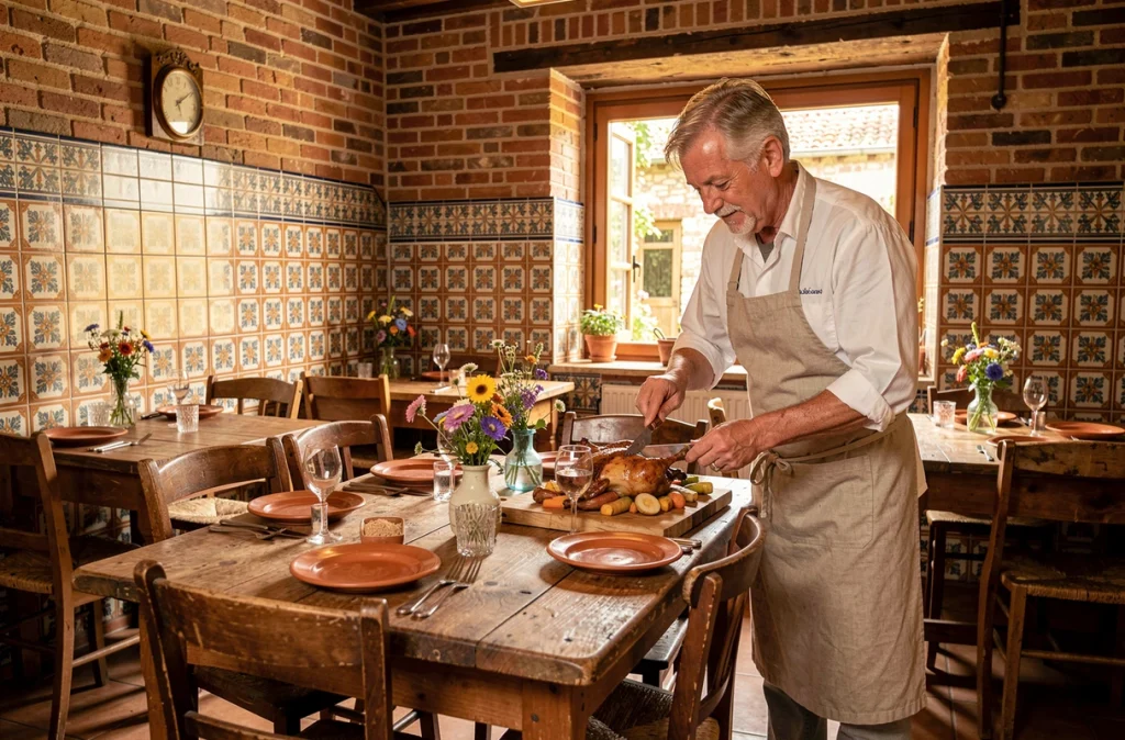 Cadre champêtre et assiette artisanale du restaurant Maison Desamy à Mareuil-sur-Lay